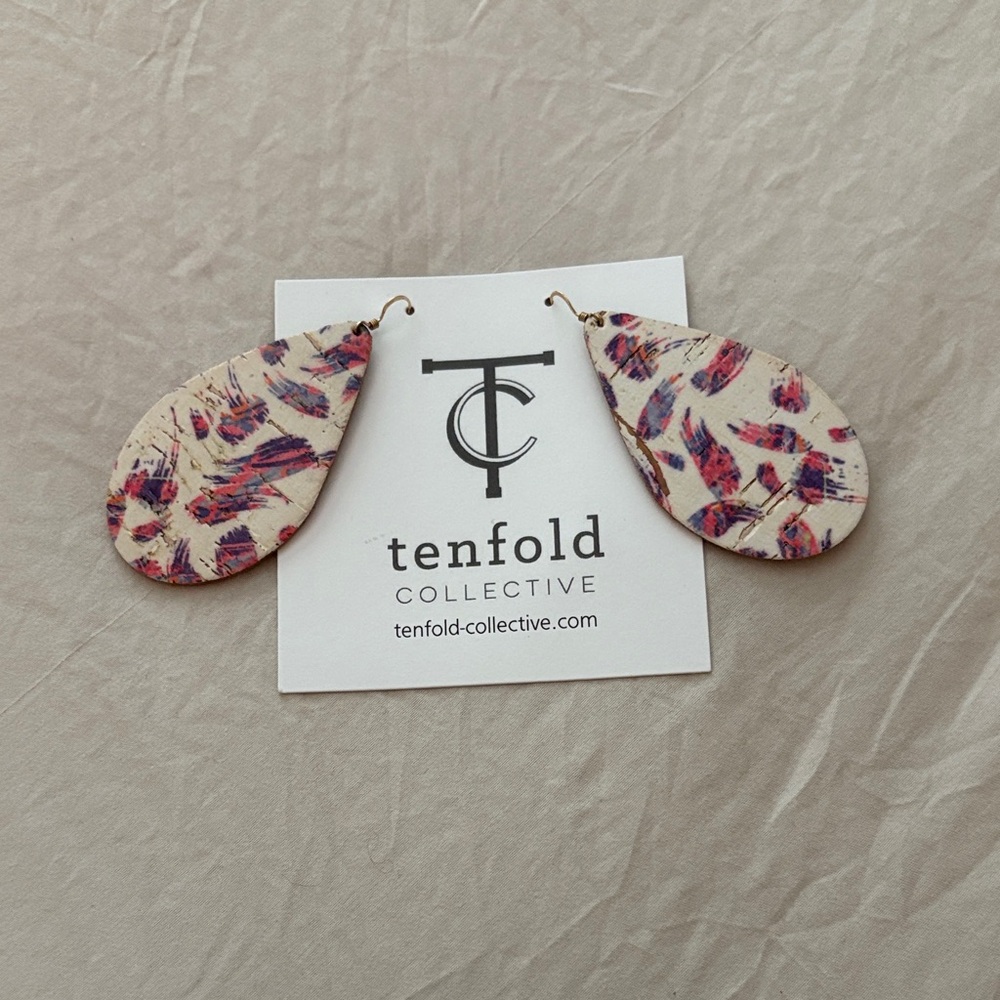 Women's Pink and Cream Earrings